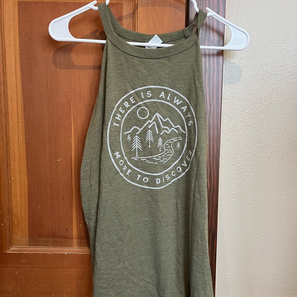Green Graphic Tank Top